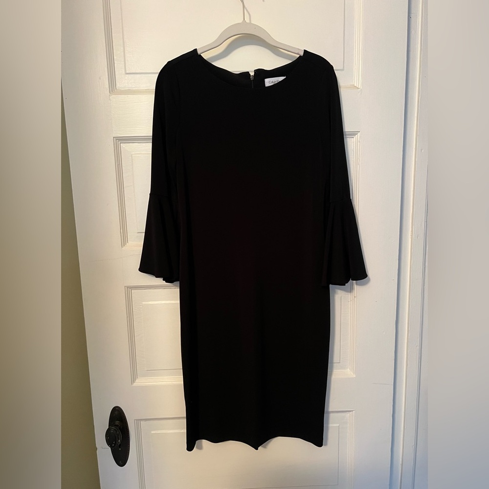 Calvin Klein Black Long Bell Sleeve Dress